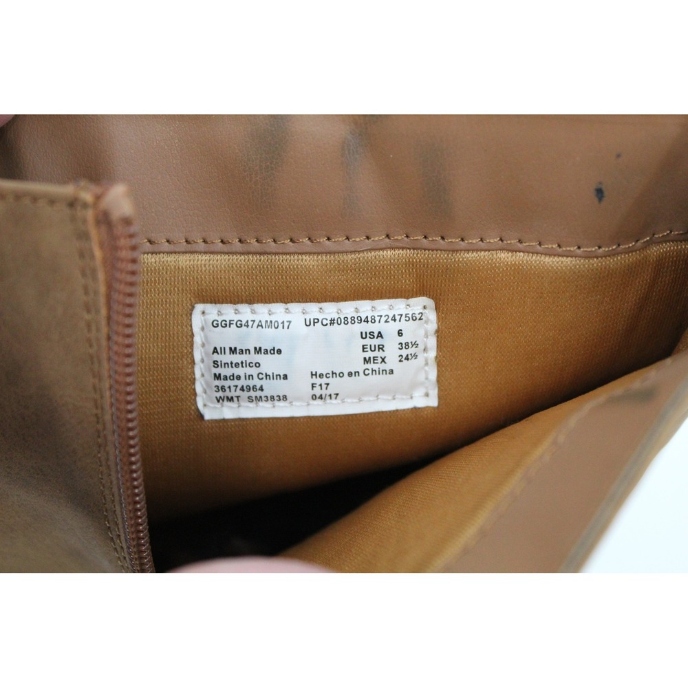 Womens Tan Brown Leather Slouchy Mid Calf Boots Size 6 - Picture 6 of 7